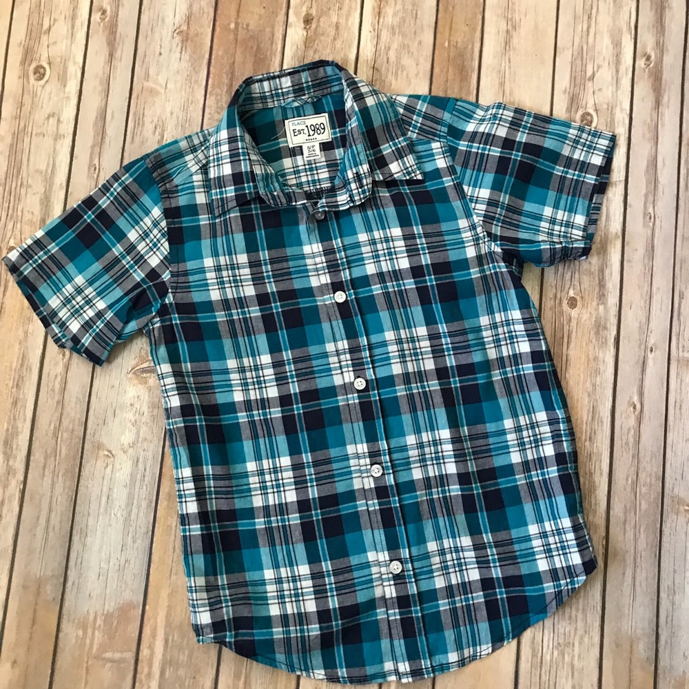 The Children’s Place-Blue Plaid Button Down (5/6)